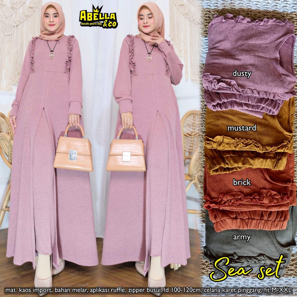 Baju Setelan Wanita Stelan Perempuan Oneset Murah Import SeaSet Jumbo Muslimah Terbaru 2022 Bju Sete