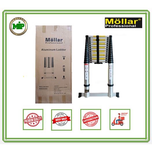 TANGGA LIPAT TELESKOPIK / SINGLE TELESCOPIC LADDER MOLLAR 6 METER