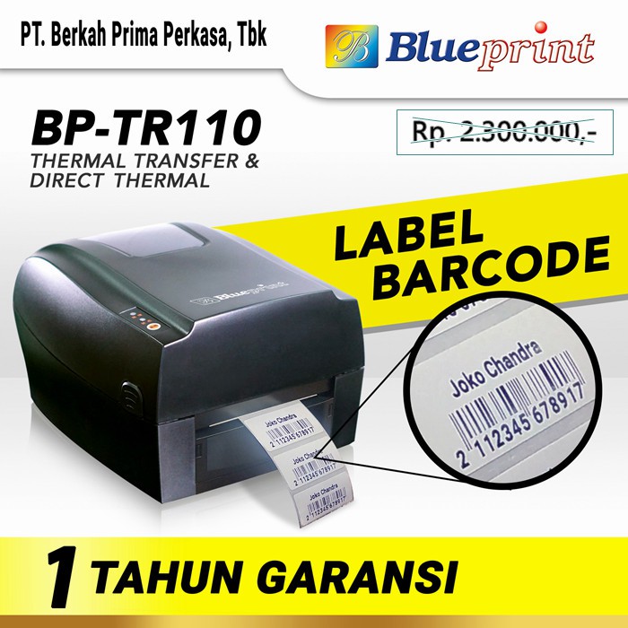 PRINTER BLUEPRINT THERMAL BARCODE (BP-TR110)