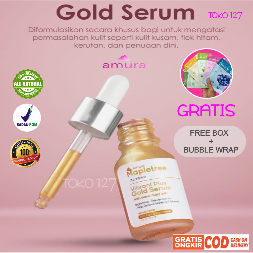 AMURA Serum Expert Serum Gold Kecantikan Skincare Acne Wajah Flek Hitam BPOM Asli 100% BPOM BISA COD