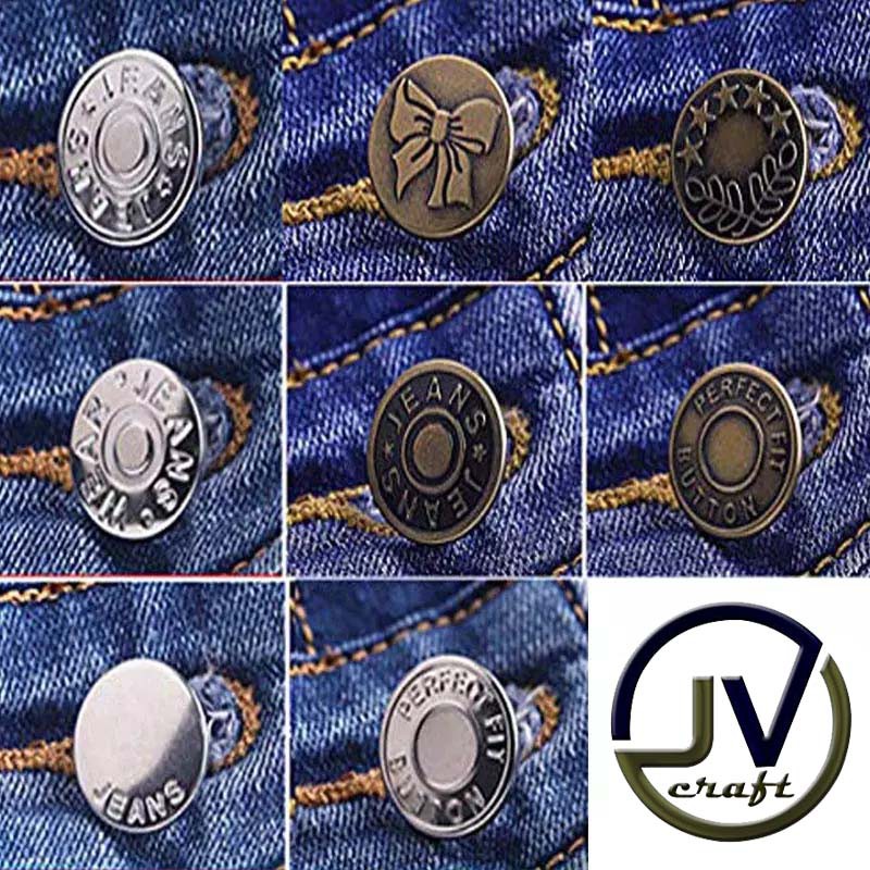 KANCING JEANS PATEN BOLONG CEKUNG 17 MM PER 12 PCS WARNA ANTIK SILVER