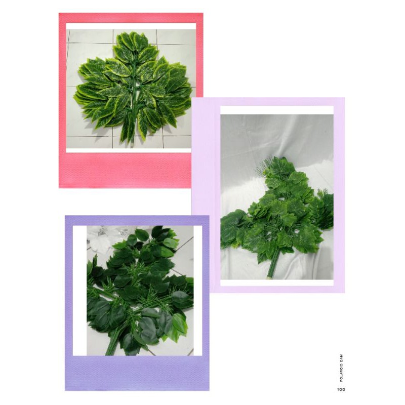 daun tangkai dekorasi/ daun plastik