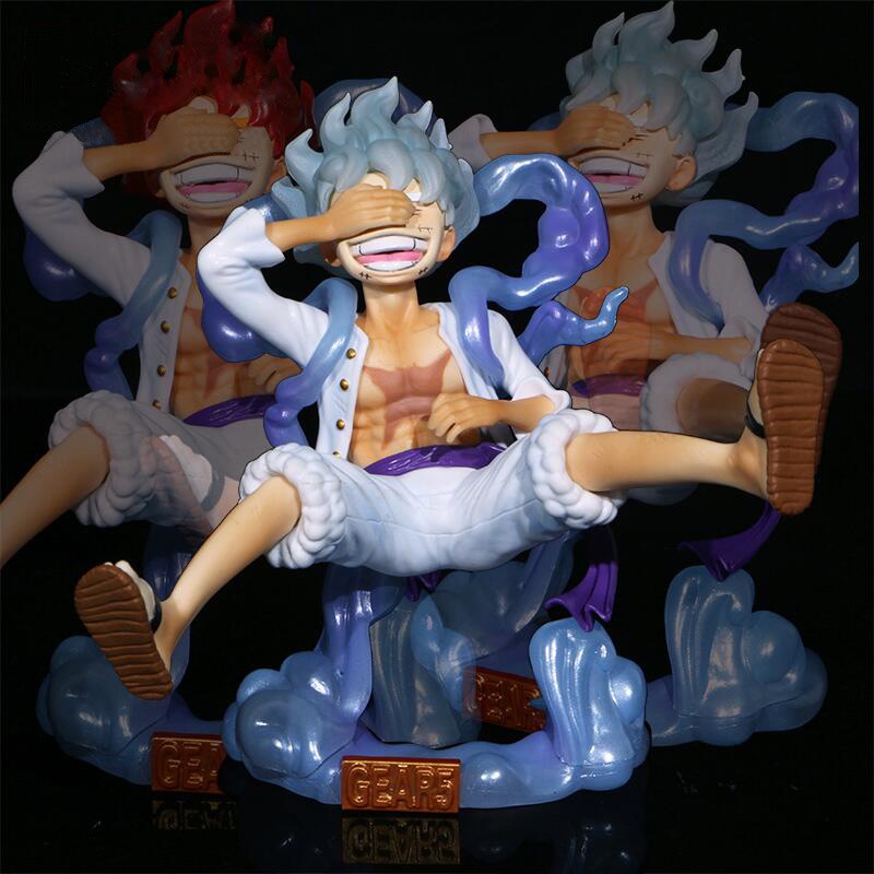 Mainan Action Figure One Piece Luffy Kepala Ganda 5 Gigi 17cm Bahan PVC Untuk Hadiah