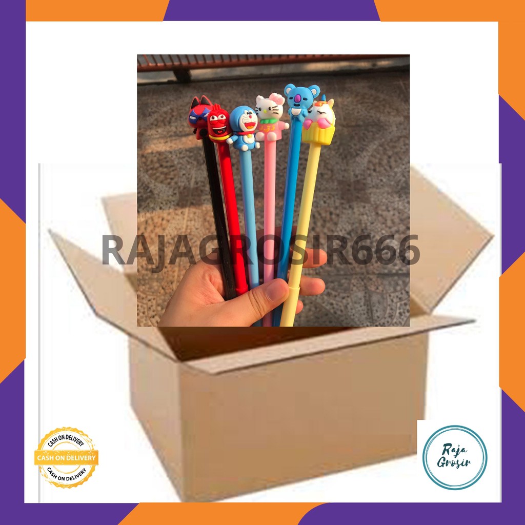 

COD pen gel random isi 6 pcs termurah terbagus pena karakter lucu imut bolpen ballpoint alat tulis