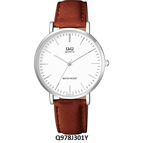 QQ ORIGINAL Q&amp;Q ORI QNQ SERIES  Q978J - Leather series ready stock semua Jam Tangan Kulit Formal