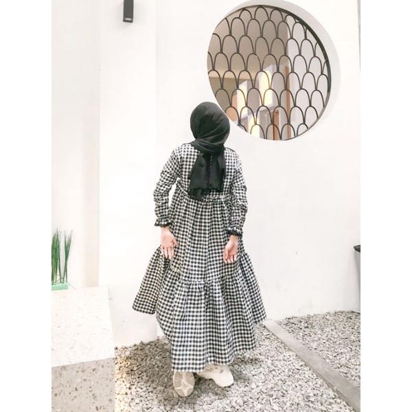 megumi midi dres ruffle biroloutfit/bisa busui