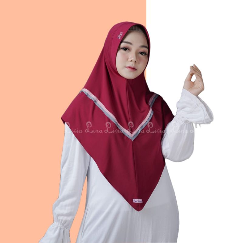 jilbab hijab Linalivia Nania kerudung krudung bergo instan ukuran dewasa bahan jersey terbaru cod ja