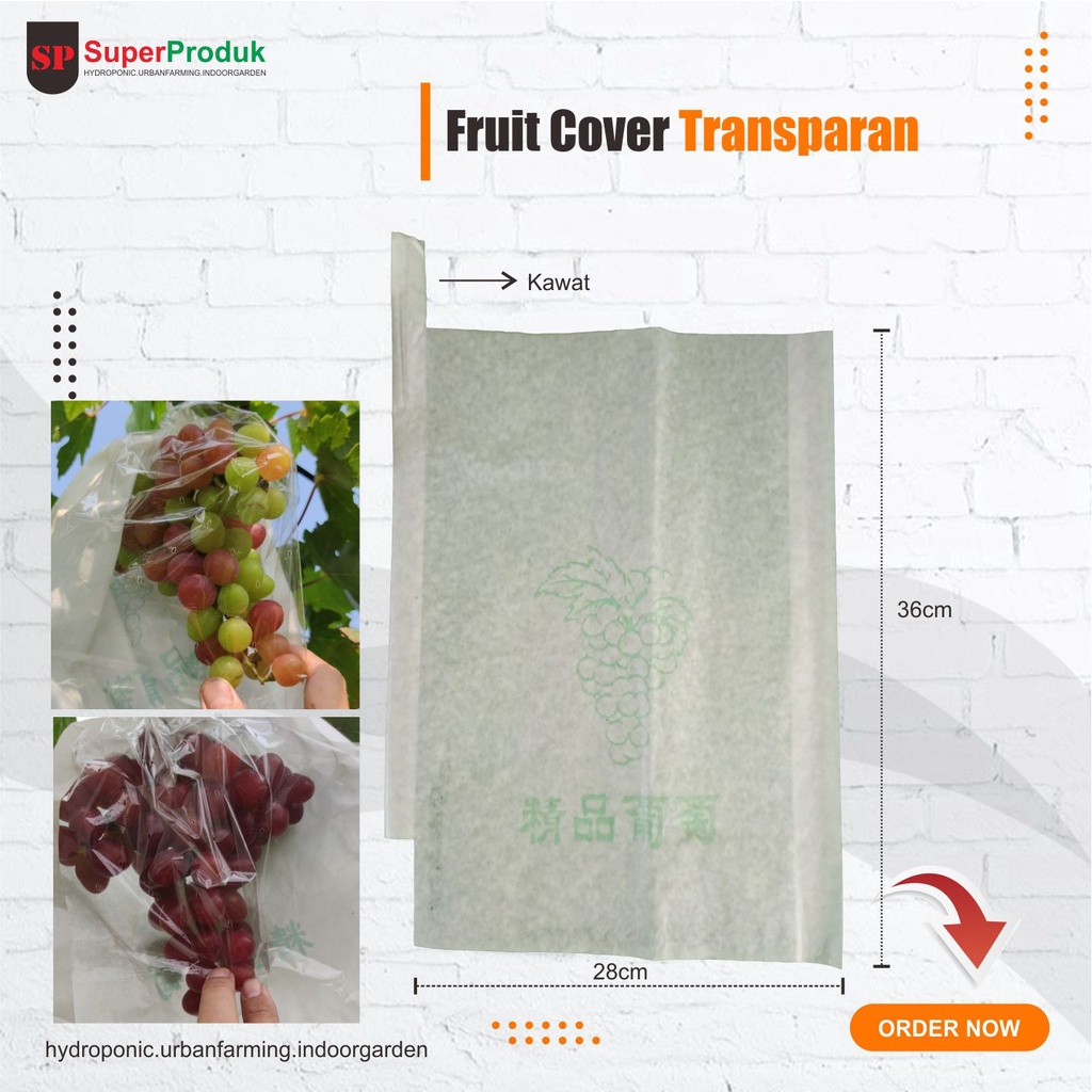 Fruit Cover Anggur Transparan-Pembungkus buah ukuran 28cmx36cm