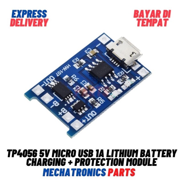 TP4056 5V MICRO USB 1A LITHIUM BATTERY CHARGING   PROTECTION MODULE