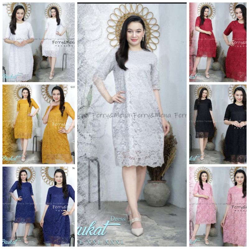 Dress pendek tile bordir pink / dress natal / kebaya natalan / kebaya modern / dress brokat