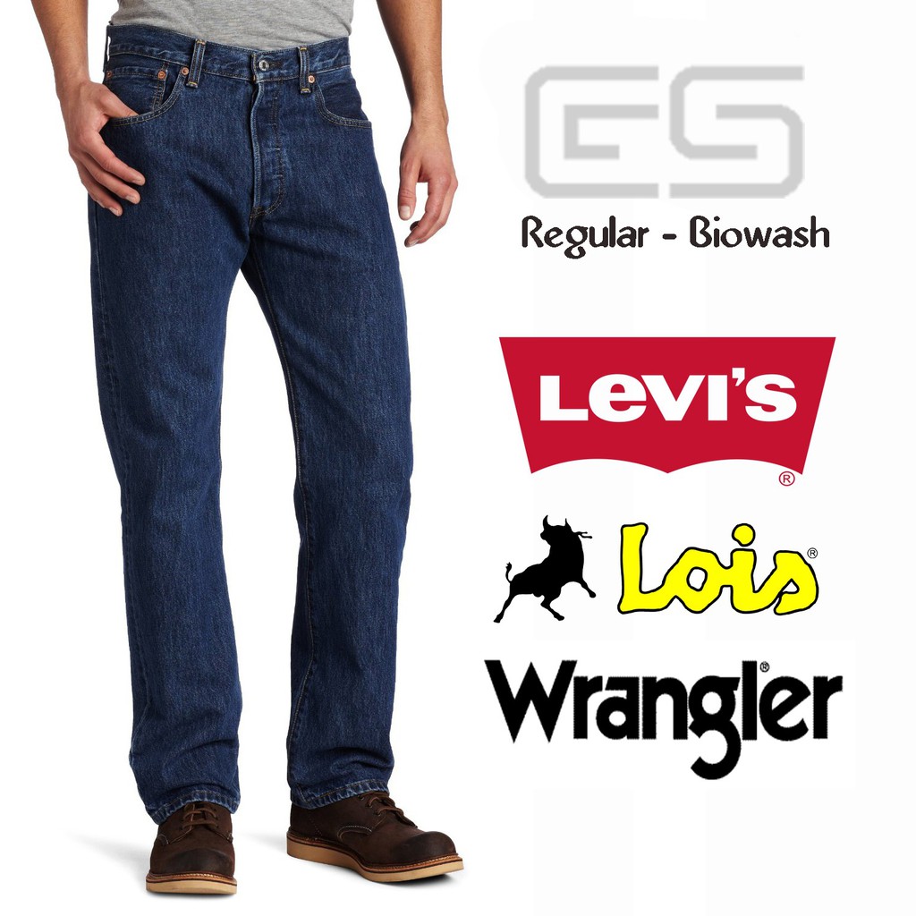 SPECIAL Celana Jeans Pria Regular - Biowash - Levis - Lois - Wrangler TERBARU