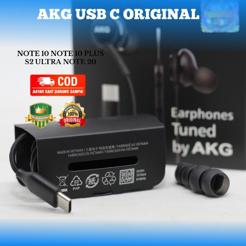Headset Earphone Samsung Galaxy Note 10 Note 10 Plus AKG Stereo Original