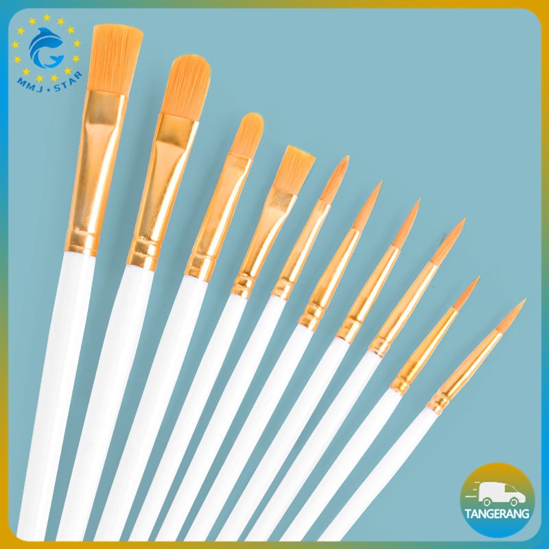 

【10 pcs】Alat Kuas Lukis/Kuas Lukis Cat Air Cat Minyak/Kuas Lukis Set/Watercolor Acrylic Wooden Handle Painting Brushes