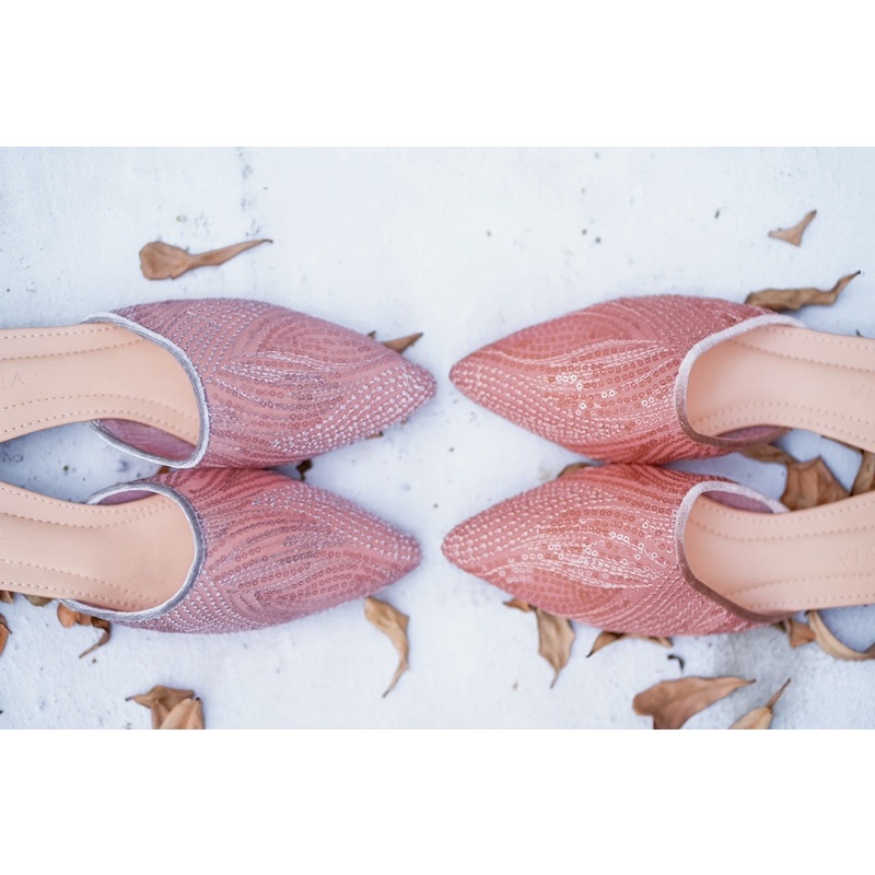 ELOVIA - Graceful Mules in Pink Latte