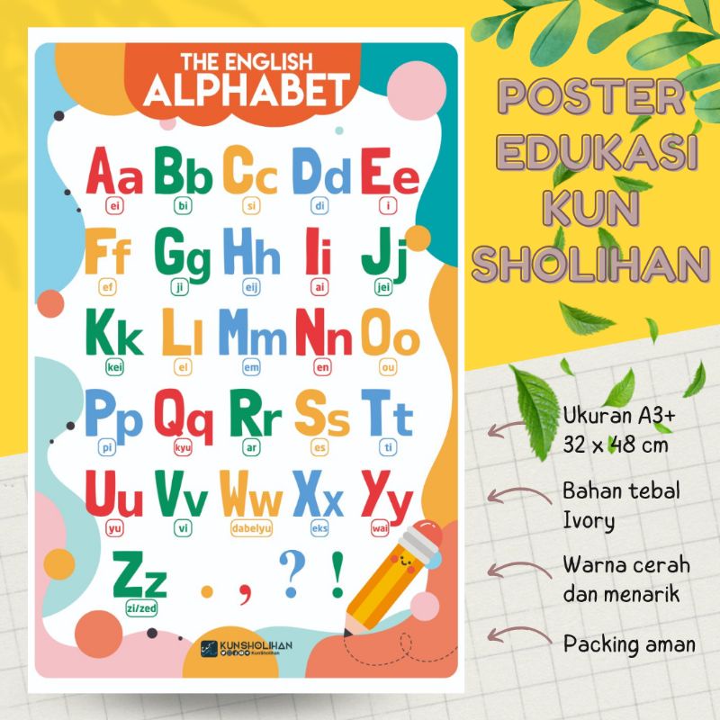 Jual Poster Edukasi | Poster Alphabet English | Poster ABC Latin ...