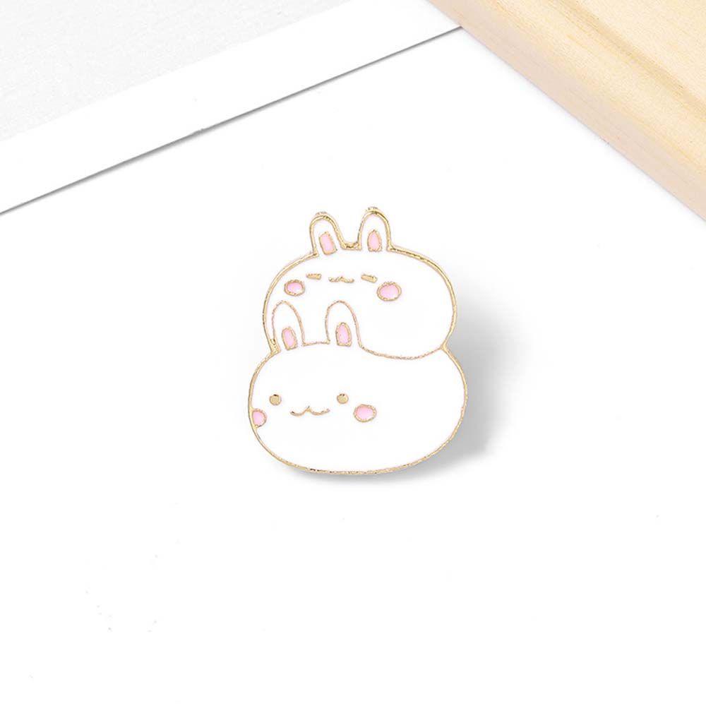 Agustina Bunny Enamel Pin Kerah Bros Fashion Perhiasan Aksesoris Tumpuk Kelinci Kerah Bros Travel Commemorative Brooch Pin