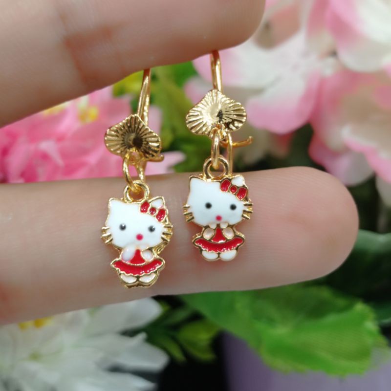 anting anak hello kitty, perhiasan xuping