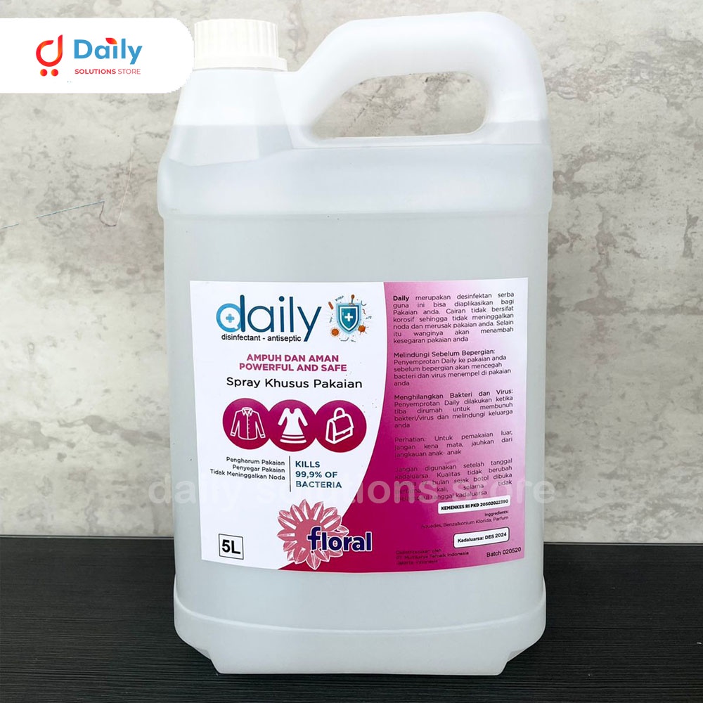 DESINFEKTAN DAILY FABRIC SPRAY ANTISEPTIC 5 LITER KHUSUS UNTUK PAKAIAN ANTIBACTERIAL