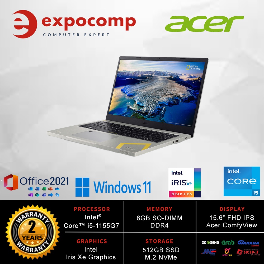ACER Aspire Vero AV15-51R-59GN GRAY CORE i5-1155G7 National Geographic Edition