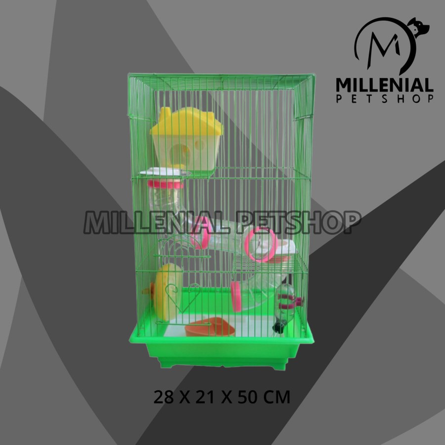 Hamster Cage PG 3 - Kandang Hamster - Rumah Hamster - 28X21X50 CM