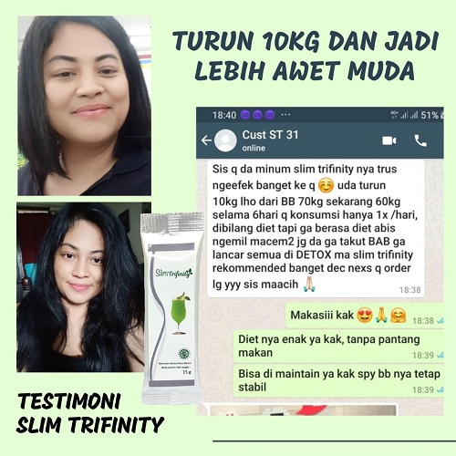 Trifinity Slim 10Box 100 Sachet Tanpa Softgell Berat Badan Stabil