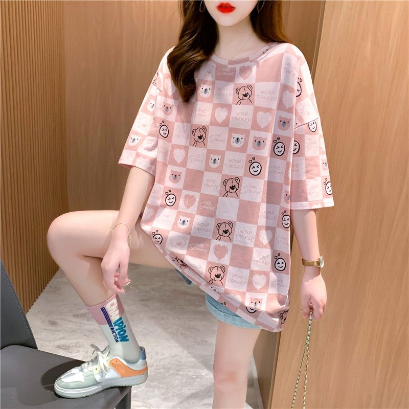 THISTLE - Oversize Tee Tshirt Wanita Model Longgar Motif Bear HOXP