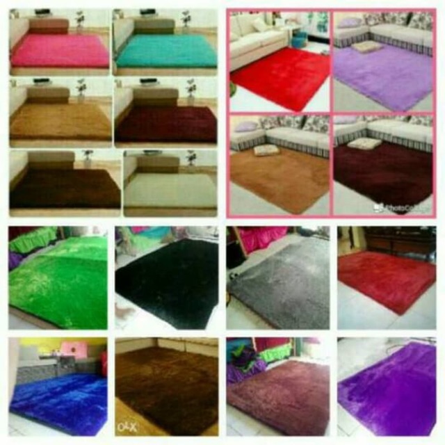 karpet bulu rasfur polos ukuran 200x150
