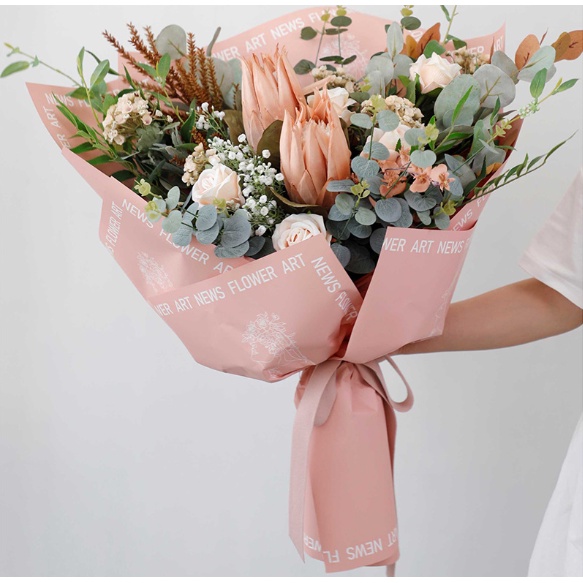 Tas bersama Kertas Buket Bunga Flower Wrapping Flower Paper Cellophane Florist (KB6121)