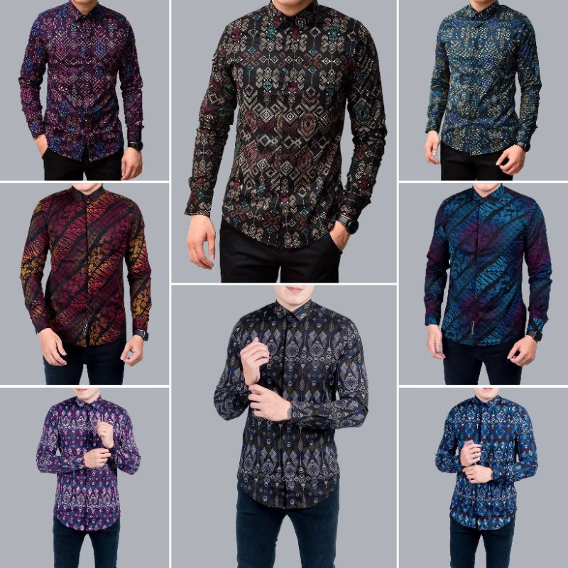 Kemeja Batik Songket Pria Lengan Panjang Batik songket pria casual