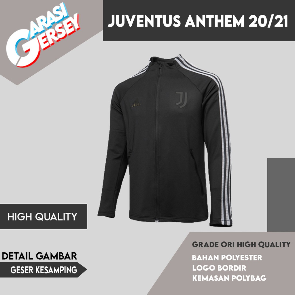 Jaket Juventus Juve Anthem 2020/2021 Black Hitam Limited Edition
