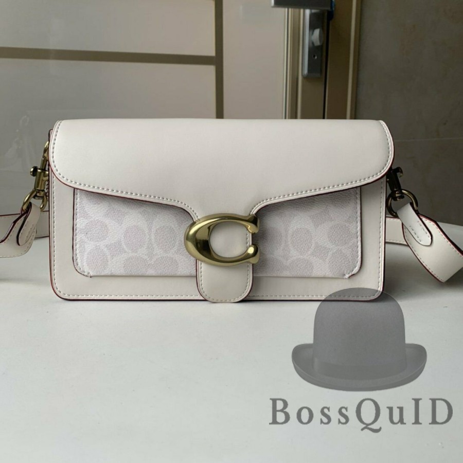 Coach Tabby Shoulder Bag 26 With Signature Canvas Chalk