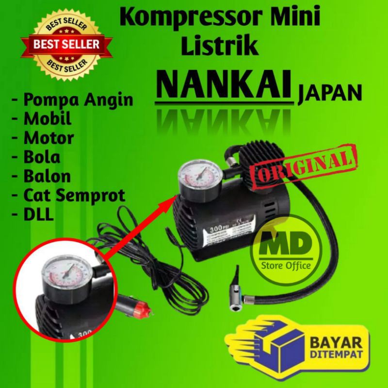 Jual Kompresor Angin Mini Pompa Angin Ban Mini Compressor 12V Pompa Listrik Cat Semprot Mobil ...