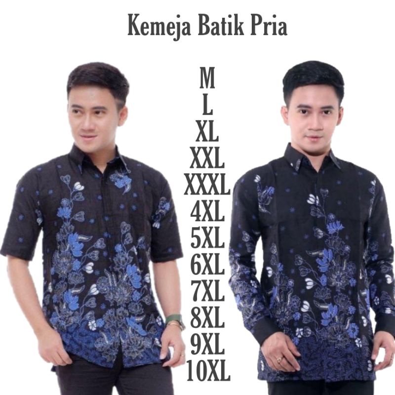 Kemeja Batik Pria Lengan Panjang dan Lengan Pendek Baju Batik Pria size M L XL XXL Jumbo Big Size