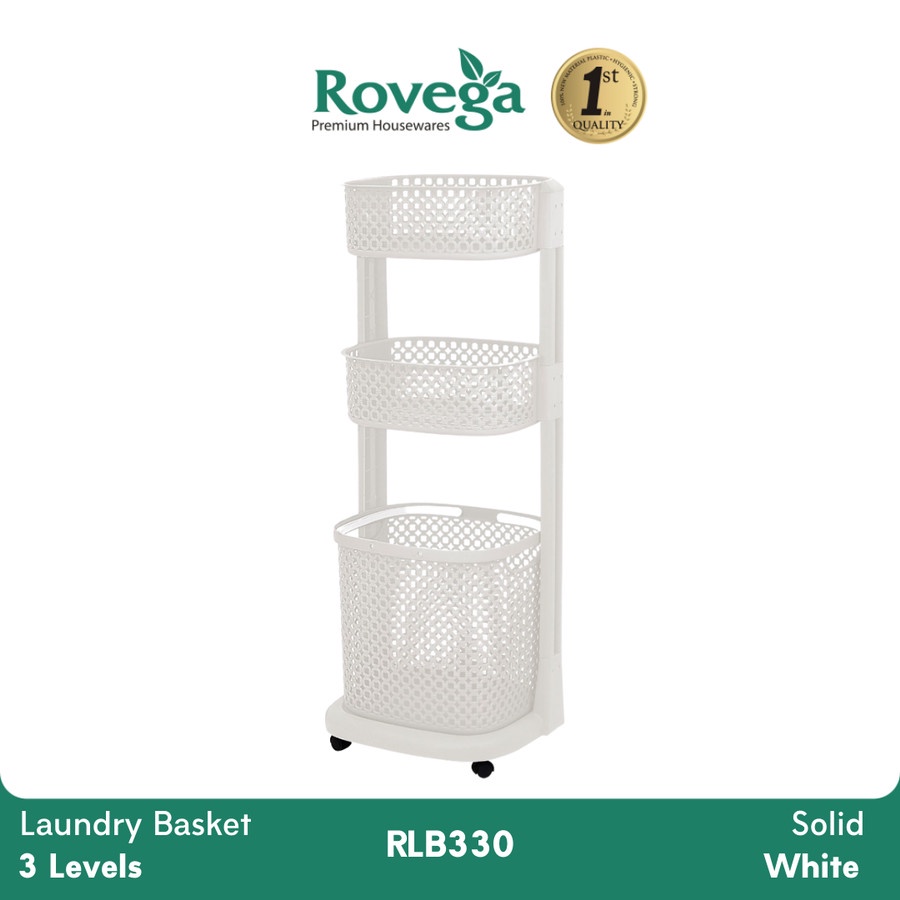 ROVEGA Keranjang Laundry Basket A+2 RLB 330 WGY - White Grey