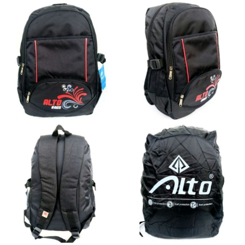 tas ransel alto hitam merah tas sekolah