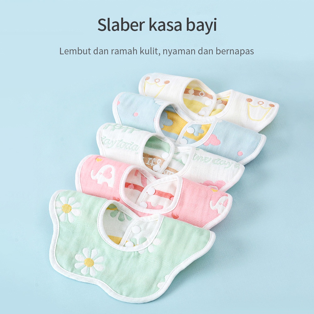 Lacoo Celemek bayi katun lembut slabber bib bayi 360 berputar