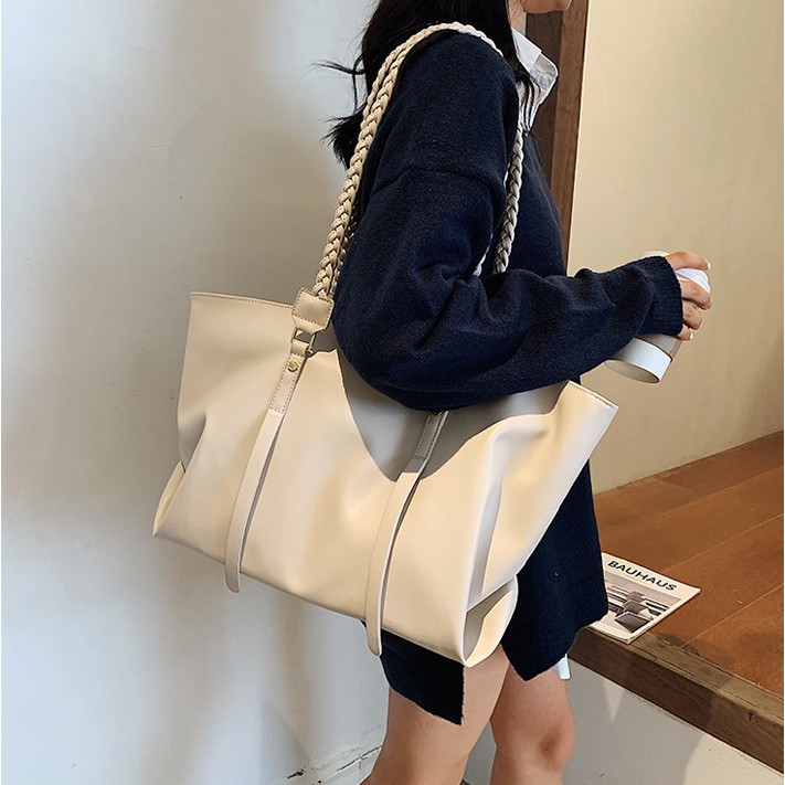 BJ43196 - BLACK/KHAKI/WHITE - TAS BAHU SHOULDERBAG TOTEBAG TALI KEPANG TERBARU SLEMPANG KULIT IMPORT TERLARIS T ERMURAH BAGSTORE JAKARTA GT1771 BQ3196