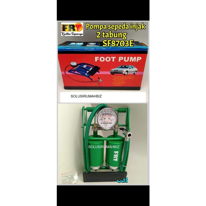 POMPA SEPEDA INJAK ANGIN KUALITAS BAGUS FRT 2 tabung DOUBLE