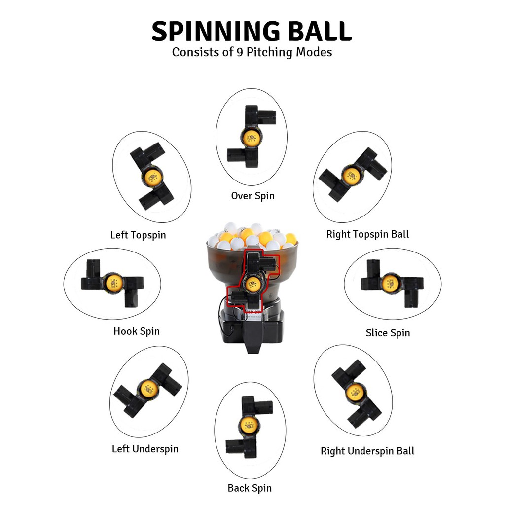 HUIPANG HP-07 - Mesin Latihan Tenis Meja - Pelontar Bola Otomatis