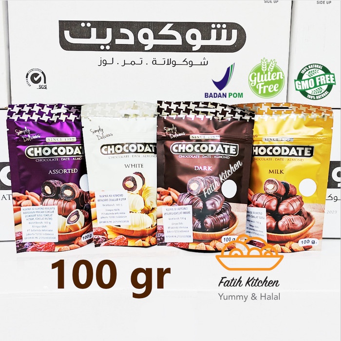 

Coklat Arab - Chocodate 100 Gr Import Uni Emirat Arab - Kurma Coklat Kacang Almond