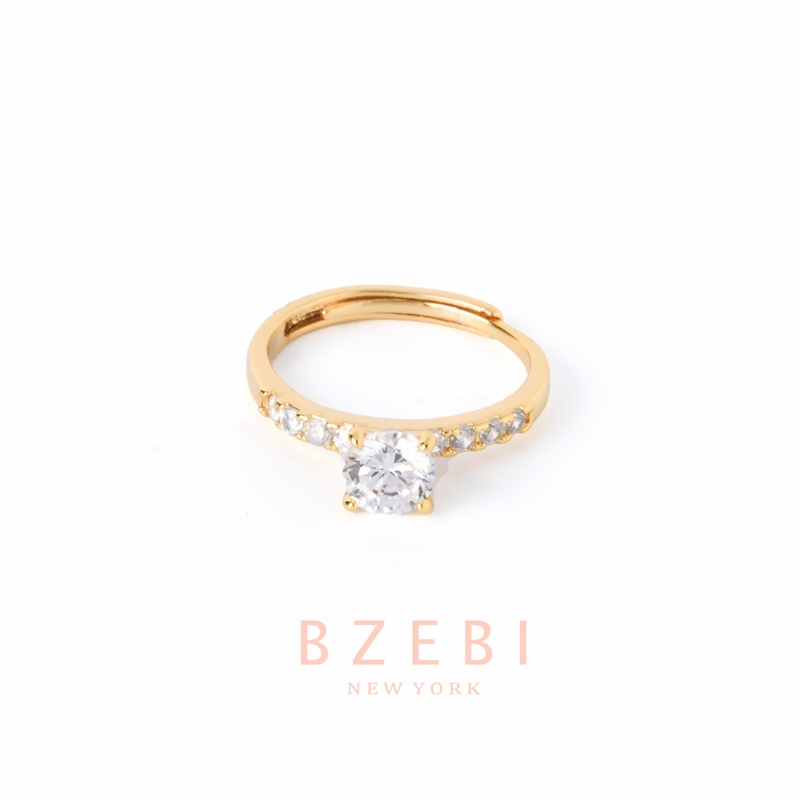 Bzebi Cincin Emas 916 18k Model Terbuka Dapat Disesuaikan Gaya Klasik Korea Untuk Hadiah Ulang Tahun 916 70r