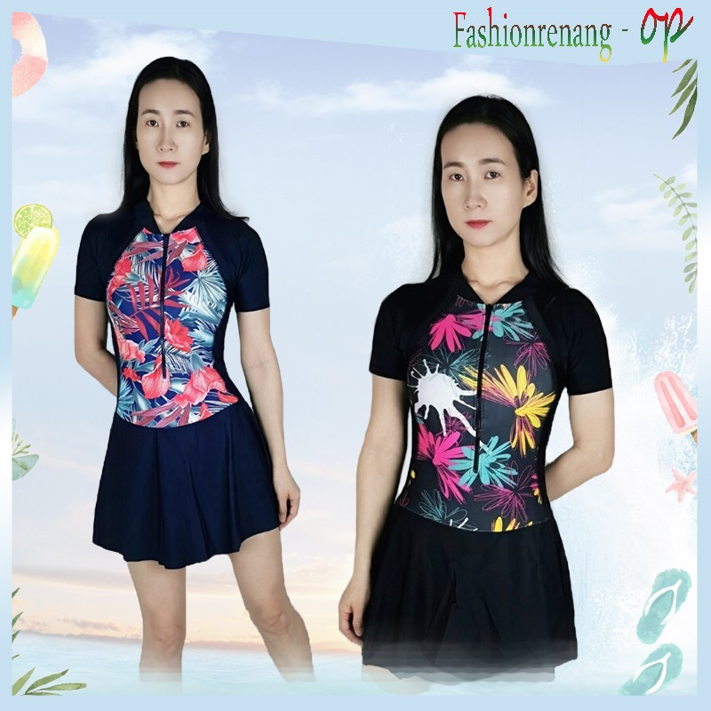 39067 Baju Renang Wanita/Baju Renang/Baju Renang Dewasa/Baju Renang Rok/Baju Renang Lengan Pendek