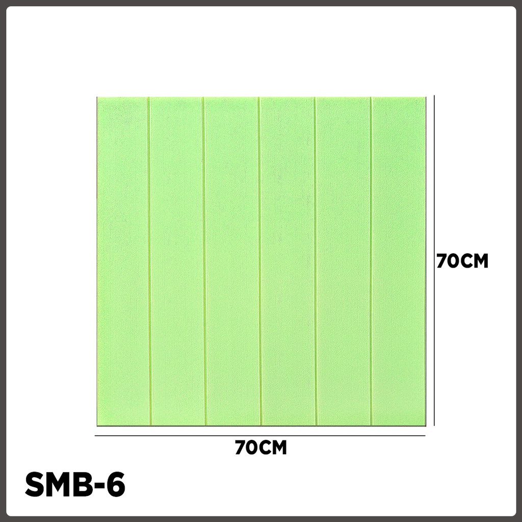 Paus Biru - Wallpaper dinding 3d motif kayu wood foam 70x70cm / wallfoam motif kayu-SMB-6 Hijau