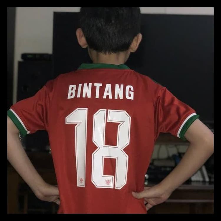 Jersey Timnas Indonesia Home Kids/Anak 2017/2018 Logo Polyflex+Nameset
