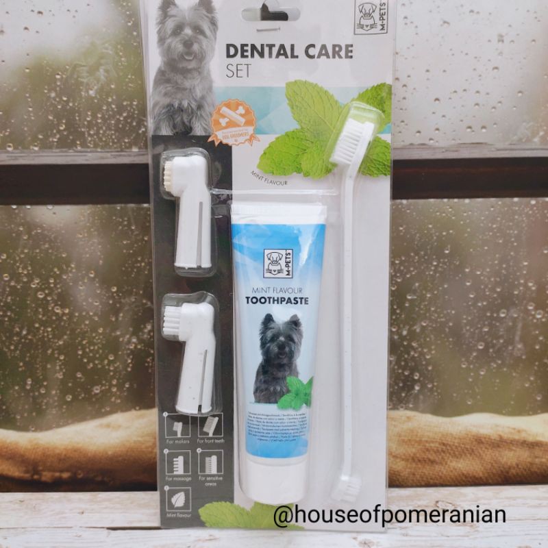 dental care set anjing pasta gigi sikat mpets dog tooth brush paste