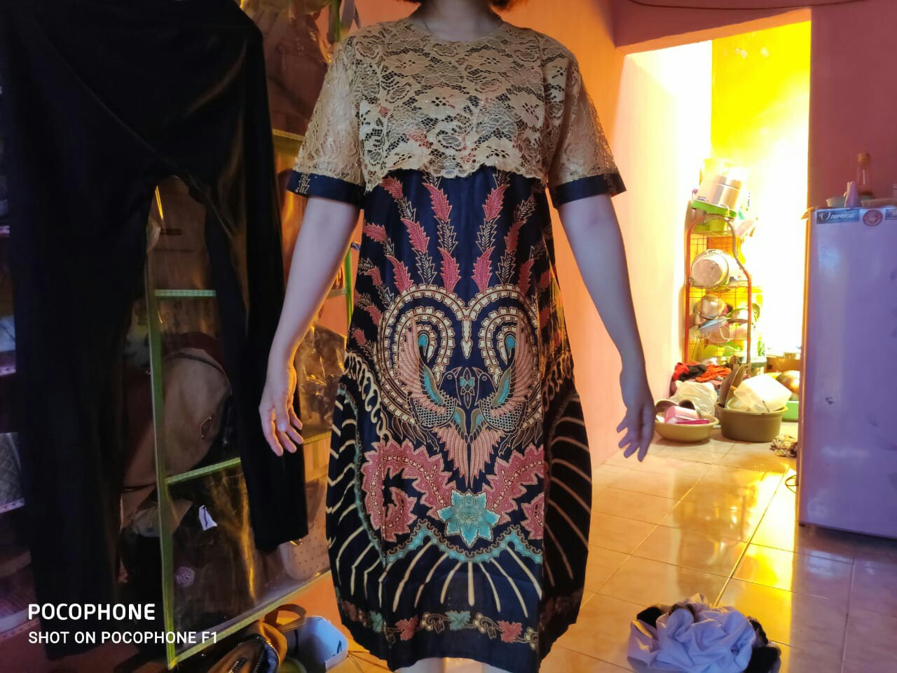 Couple Sarimbit Batik Dress Brukat Cendrawasih #12 Seragaman Batik Kerja Kantor