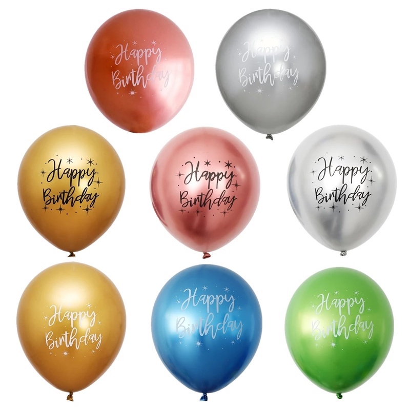 1pc Balon Latex Metalik Chrome 12 Inch Untuk Dekorasi Pesta Ulang Tahun