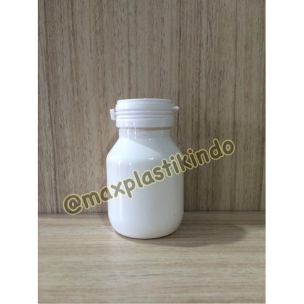 Botol kapsul/ botol obat/ botol pil (bentuk bulat, warna putih dove) isi 60 kapsul