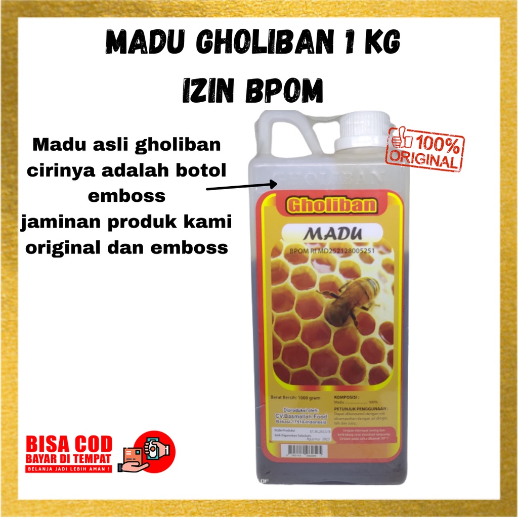 

Madu Murni Gholiban 1kg | Madu Sehat Gholiban