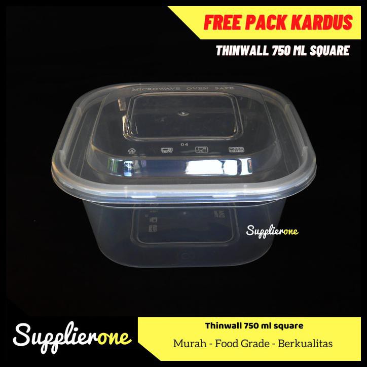 Jual Thinwall 750 Ml Kotak / Thinwall 750 Ml Square / Lunch Box Plastik Shopee Indonesia